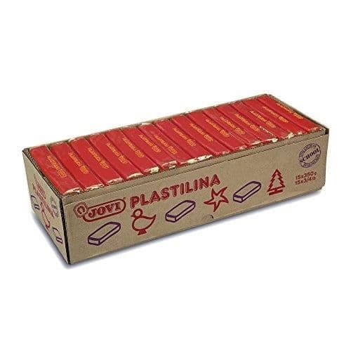 JOVI LÅDA MED MODELLPASTA, 15 KUDDAR 350 GR, RUBI RÖD FÄRG