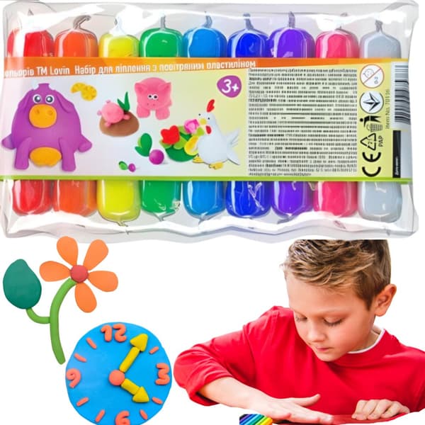 Plasticine Modeling Clay Sæt 9 farver til børn 70136