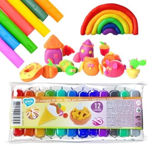 Plasticine Modeling Clay Sæt 12 farver til børn 70137