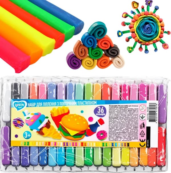 Plasticine Modeling Clay Sæt 36 farver til børn 70139