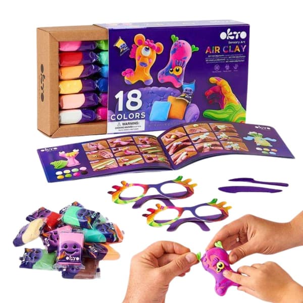 OKTO Art Set Ljus Självhärdande Plasticine Monsters Glasögon 70151