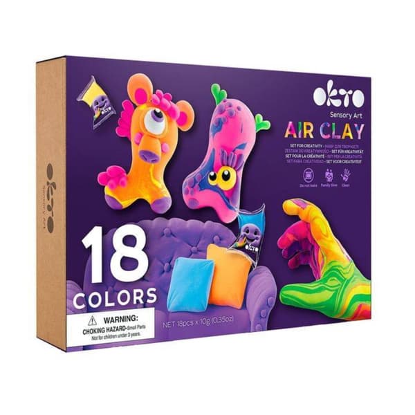 OKTO Art Set Ljus Självhärdande Plasticine Monsters Glasögon 70151