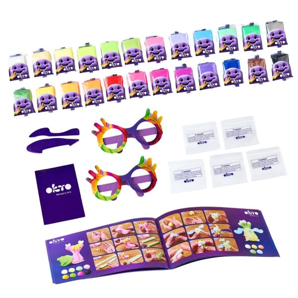 OKTO Art Set Ljus Självhärdande Plasticine Figurer Glasögon 70150