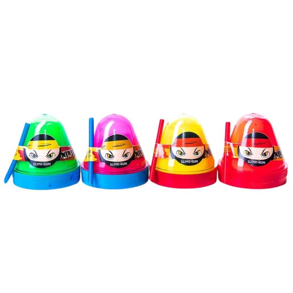Anti-Stress Slime Ninja Neon med Glitter smag Slime med sugerør 100g 80063