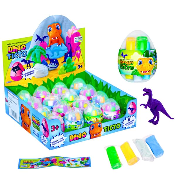 Dinosaurieägg Figur Skum Lätt Fluffig Plasticine 4 Färger 41121