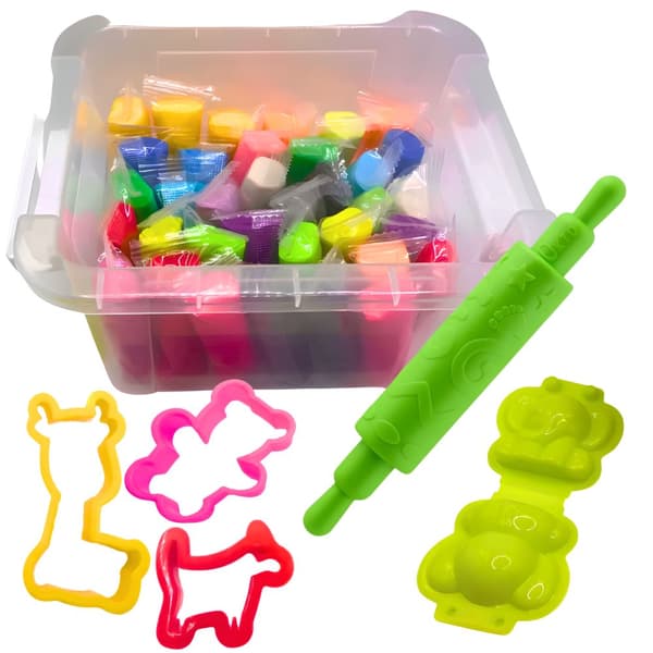 Set med färgglad lekdeg i Happy Meal Box Tillbehör Formar Kavel 41137