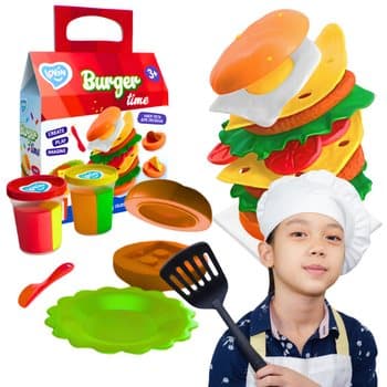 Hamburger Chef Plasticine Sæt Light Foam Burger Time Med Forme 41144