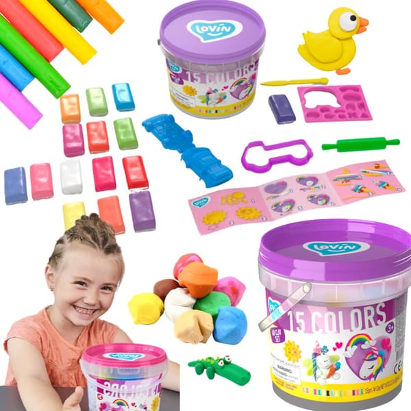Set med Plasticine Plasticine Modeling Clay 15 färger 70145