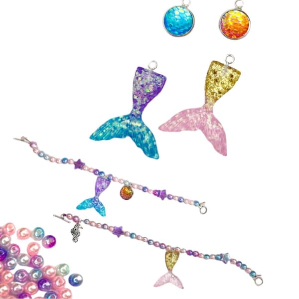 Set Armband Hängen Pärlor Slime Plasticine Slime Mermaid 250ml 80130
