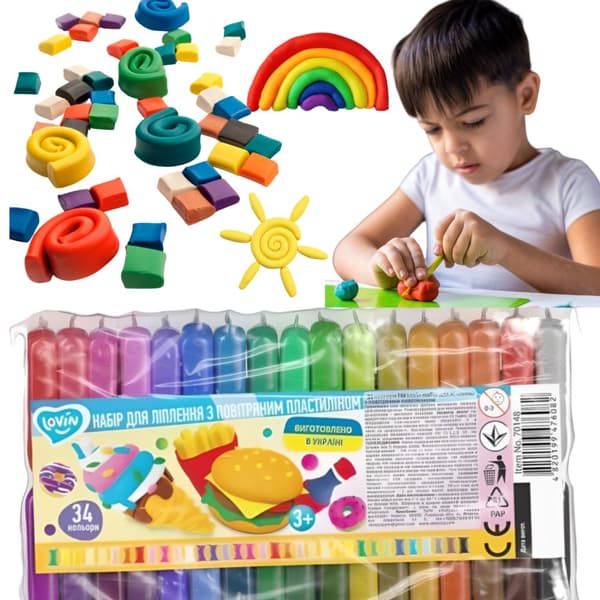 Plasticine Modeling Clay Sæt 34 farver til børn 70148