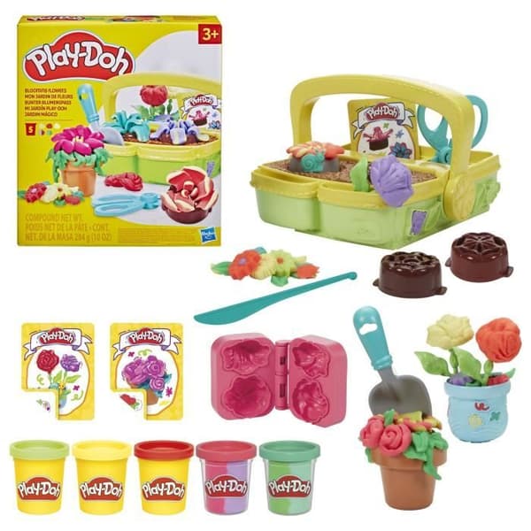Play-Doh My flower garden, modelllerask inspirerad av trädgård och natur, kreativa hobbyer för barn, från 3