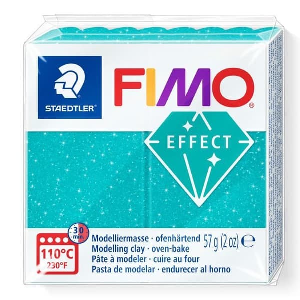 Modelllera - FIMO - Galaxy - Turkos - Glittereffekter - 57g