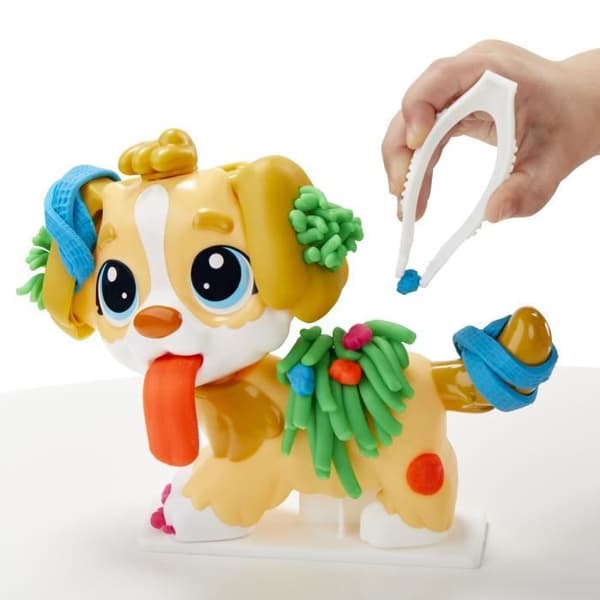 Play-Doh Veterinärkontoret med hund, med 5 krukor modelllera och 10 verktyg, leksak efter skolan, klassikerna