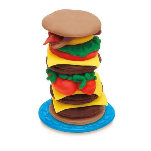 Play-Doh Burger Party, Playdoh Kitchen modelllera set, Tillbehör för att skapa hamburgare och korv, från 3 år och uppåt