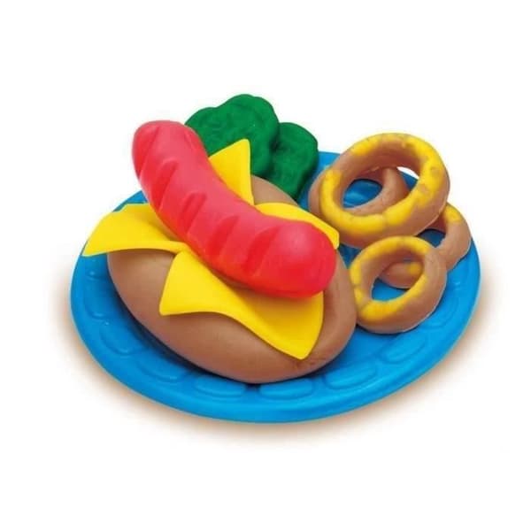 Play-Doh Burger Party, Playdoh Kitchen modelllera set, Tillbehör för att skapa hamburgare och korv, från 3 år och uppåt