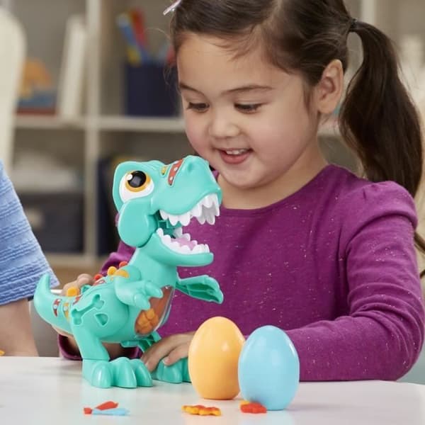 Play-Doh Dino Crew, Croque Dino, leksak för barn med dinosaurieljud, 3 Play-Doh-ägg modelllera, från 3 år och uppåt