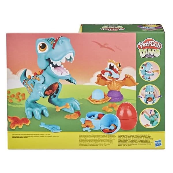 Play-Doh Dino Crew, Croque Dino, leksak för barn med dinosaurieljud, 3 Play-Doh-ägg modelllera, från 3 år och uppåt