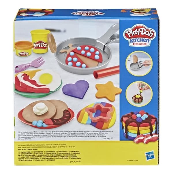 PLAYDOH Friterade pannkakor, Kitchen Creations, 14 stycken med 8 kastruller med deg, för barn, från 3 år