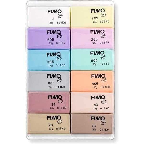 Pastelllera kit - FIMO - Set med 12 block att baka i ugnen - Mjuk och flexibel - Diverse färger