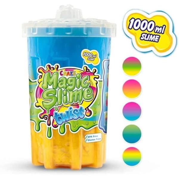 CRAZE Magic Slime Twist Magic Toy Mucus Clay för barn i fat 1000ML Val av flerfärgade färger -