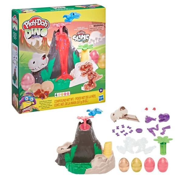 PLAY-DOH Dinosaur Island Toy - Giftfri HydroGlitz Slime - för barn från 4 år och uppåt