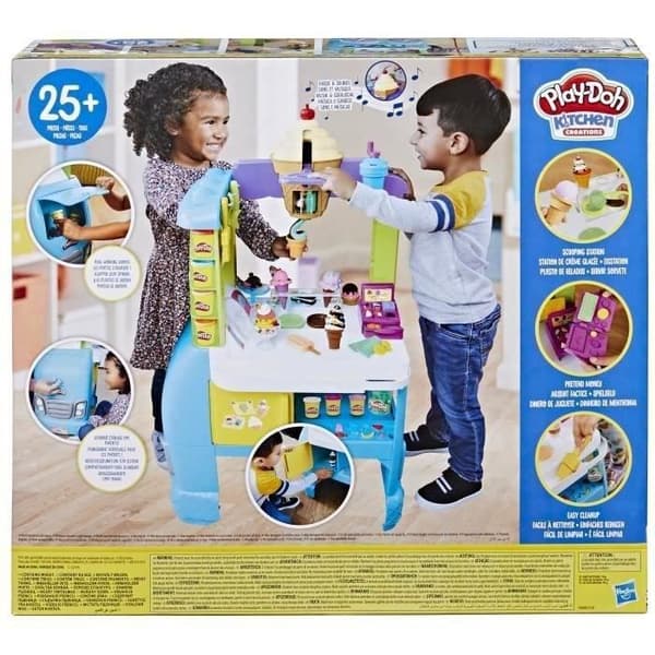 PlayDoh Giant glassbil, Kitchen Creations box set, 27 tillbehör, 12 krukor med modelllera, realistiska ljud, från 3 år
