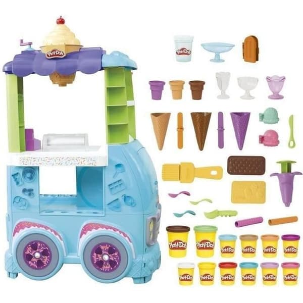 PlayDoh Giant glassbil, Kitchen Creations box set, 27 tillbehör, 12 krukor med modelllera, realistiska ljud, från 3 år
