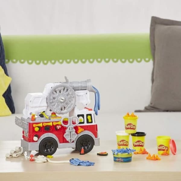 Play-Doh - Modelllera - Brandbilen - Hjul - Vit - Blandat - 3 år - 56g