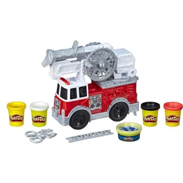 Play-Doh - Modelllera - Brandbilen - Hjul - Vit - Blandat - 3 år - 56g
