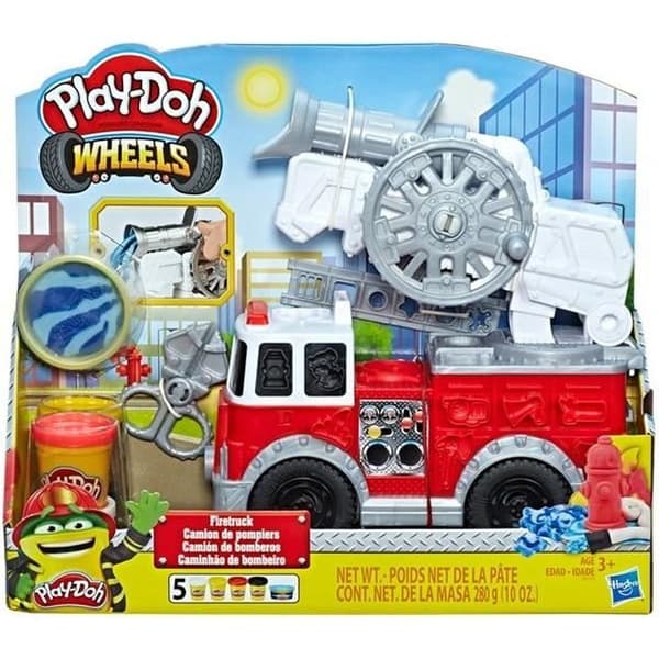Play-Doh - Modelllera - Brandbilen - Hjul - Vit - Blandat - 3 år - 56g