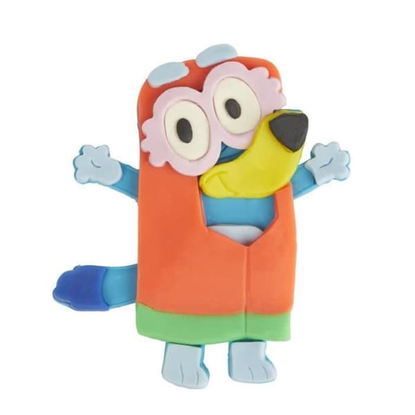Play-Doh Bluey klär ut sig, Box med 11 krukor med Bluey modelllera och hans syster Bingo, från 3 år