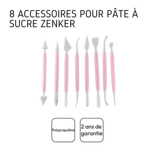 Set med formverktyg - Zenker - Godis - 8 dubbeländade verktyg - Sockerpasta - Mandelpasta