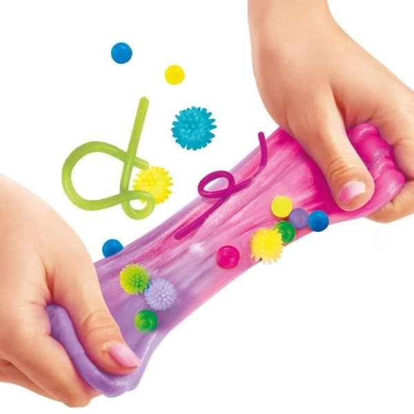 Fidget Slime - 1 kg fat - Canal Toys - Stretchig och icke-klibbig konsistens - Innehåller 14 fidget leksaker