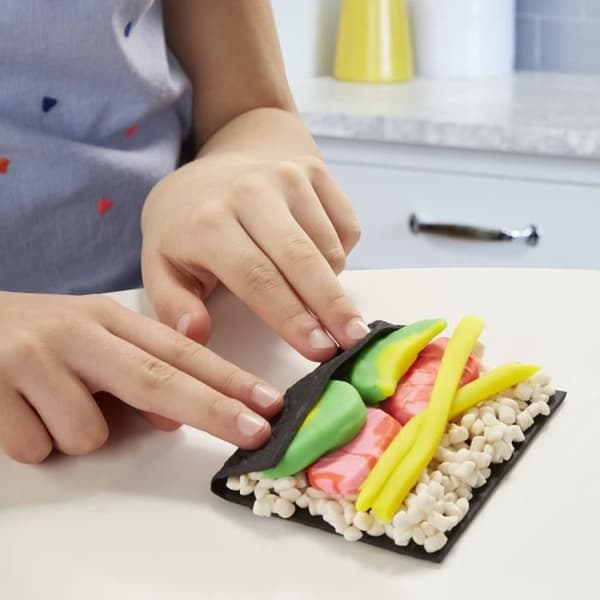 PLAY-DOH - Kitchen Creations - Sushimeny för barn - 9 krukor med giftfri pasta