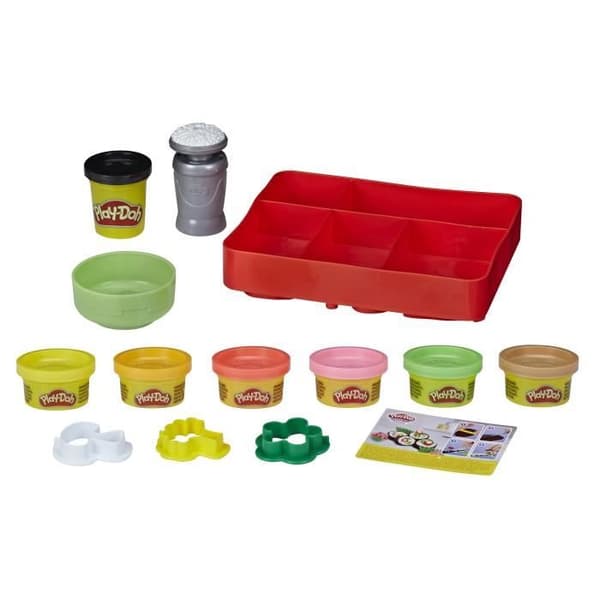 PLAY-DOH - Kitchen Creations - Sushimeny för barn - 9 krukor med giftfri pasta
