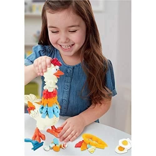 PLAY-DOH - Animal Crew Set med 4 krukor modelldeg - Crazy Feathers - Flerfärgad