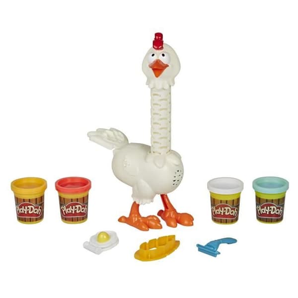 PLAY-DOH - Animal Crew Set med 4 krukor modelldeg - Crazy Feathers - Flerfärgad