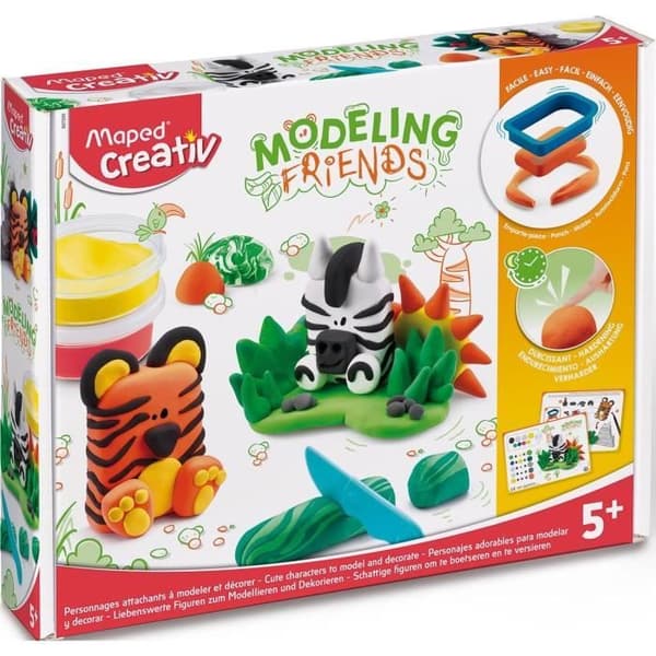 Modelleringsset - MAPED - Modeling Friends Wild - Ljuspasta - Flerfärgad