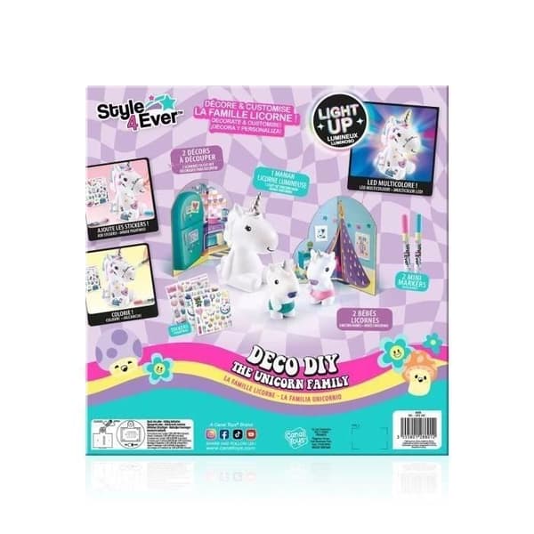 Canal Toys - Enhörningsfamiljen, lysande enhörningsmamma och två bebisfigurer att dekorera - OFG 287