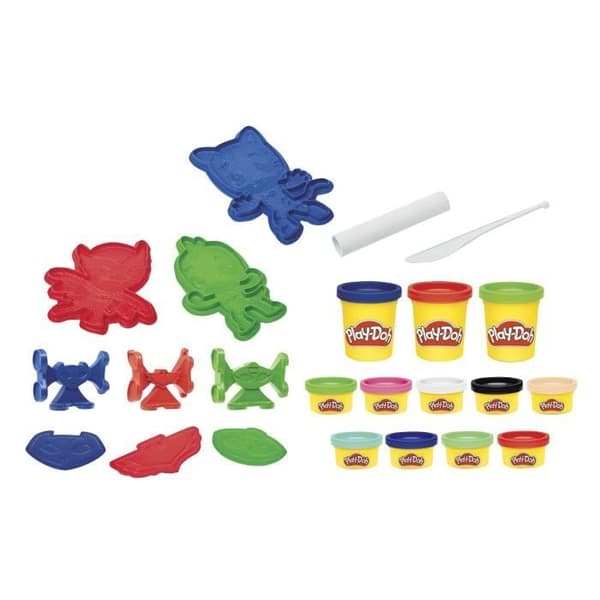 PLAY-DOH - PJ Masks plastkonstaktivitetslåda - 12 krukor giftfri modelllera - från 3 år - Hjältarna