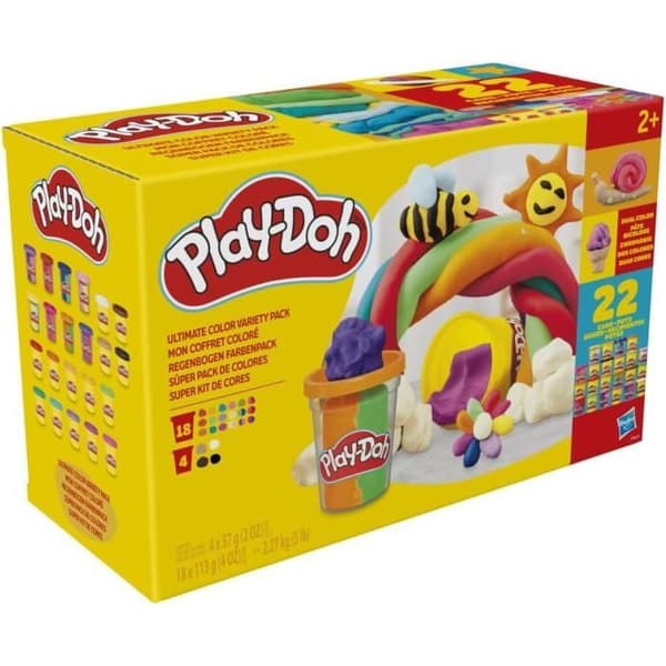 Kreativ leksak - Play-Doh - Min färgglada låda - 22 burkar - 30 lysande färger - Från 2 år