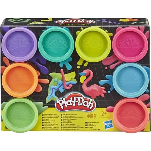 Modelllera - PLAYDOH - Fluo Colors - 8 krukor à 56g vardera