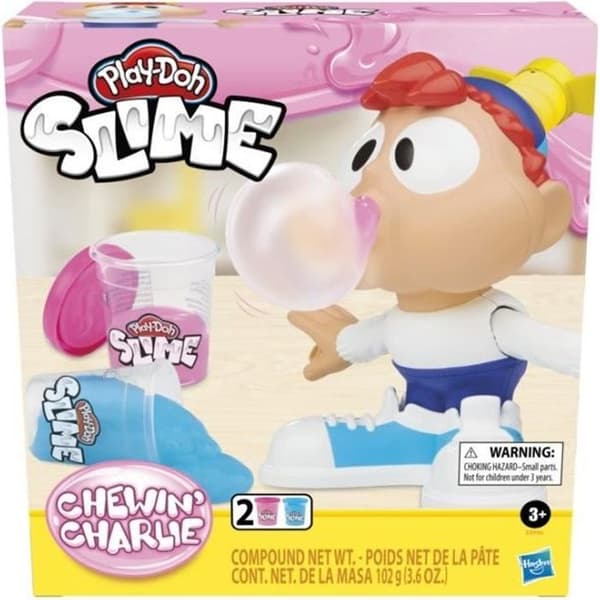PLAY-DOH - Slime - Charlie för att göra slembubblor - Leksak för barn - 2 krukor PLAY-DOH - Slime