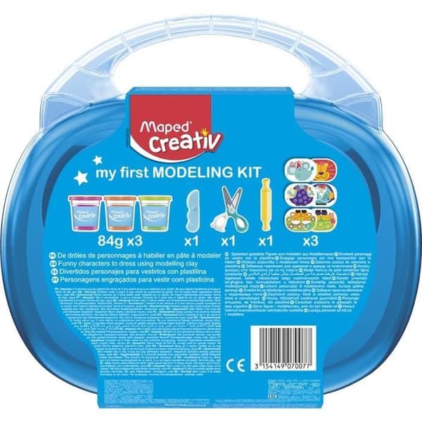 MAPED CREATIV - Min första modelllera - Mus och lejon att dekorera - Återanvändbar resväska