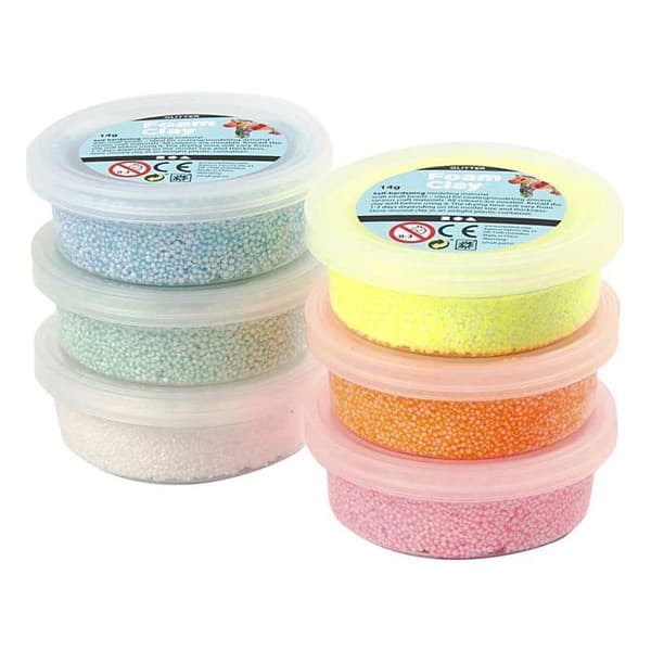 Foam Clay Beaded Modeling Clay Set - FOAM CLAY - Set om 6 - Glittrigt - Flerfärgad