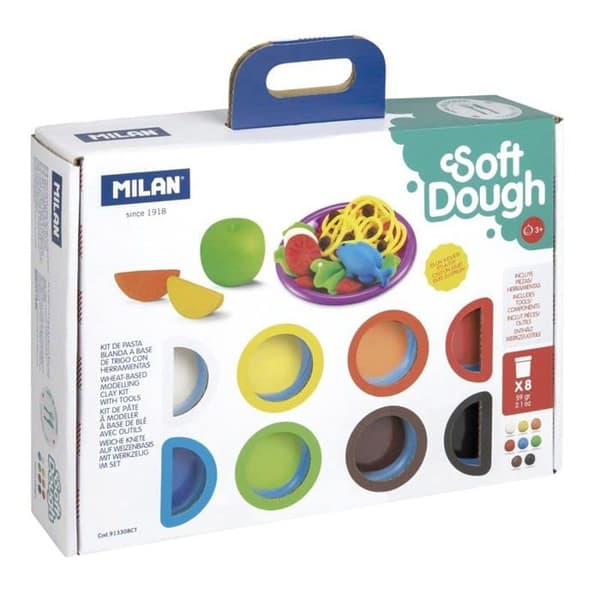 Milan - 913308CT - Fodral 8 bots 59 g Mjuk deg deg med 'Hora de cuisine'-verktyg, Multicolor (FACTIS, S.A.)