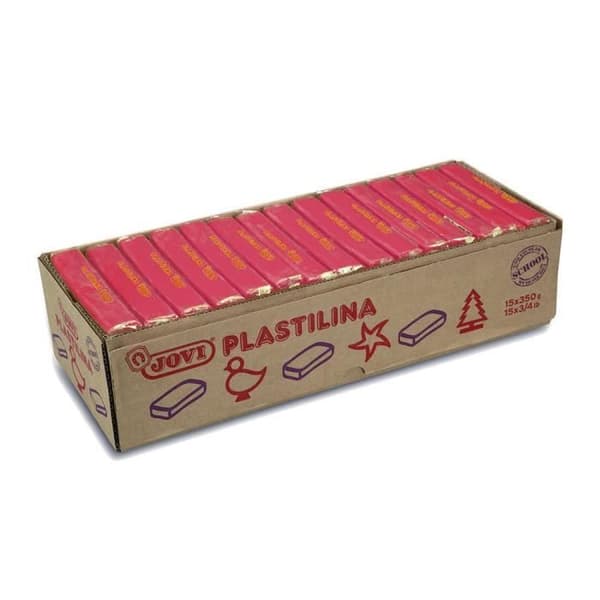 Jovi Box med 15 Plasticine Pads à 350 g Röd - 7205
