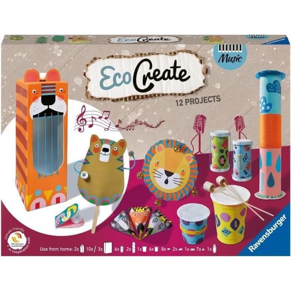 EcoCreate Miljövänlig återvinning, Leksaker, Objekttillverkning, Kreativ fritid, Från 6 år, 20229, Ravensburger