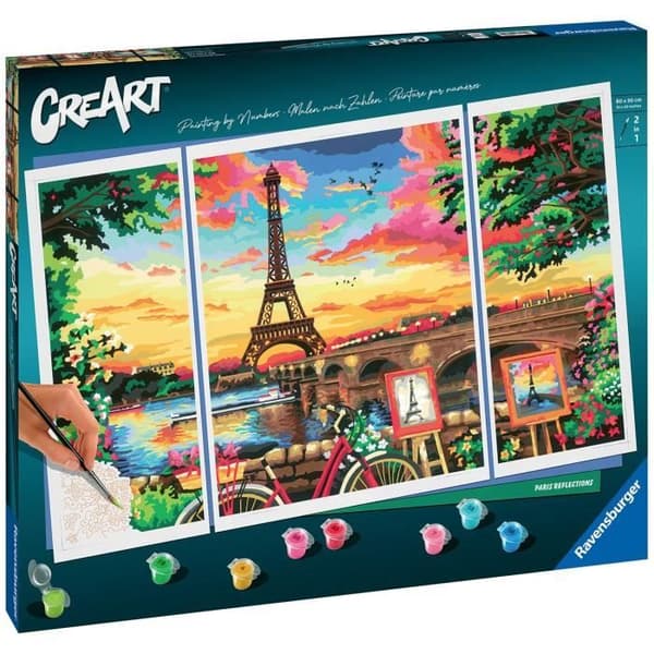 CreArt Paris triptykformat 80x50cm - Måla efter siffror - Från 12 år - Ravensburger - 20134
