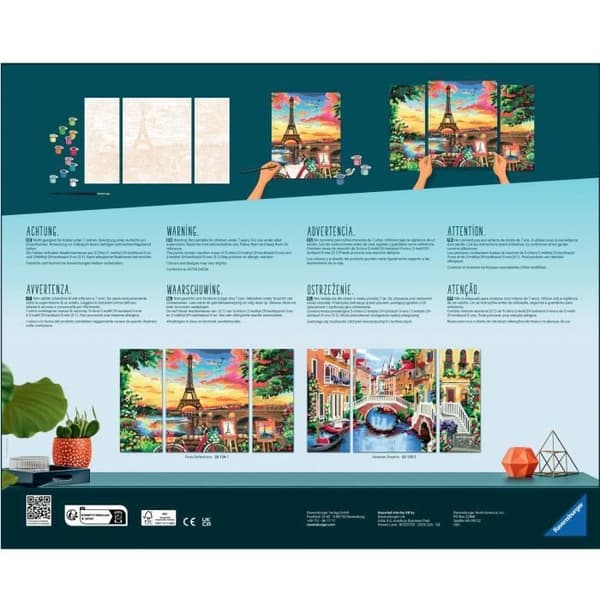 CreArt Paris triptykformat 80x50cm - Måla efter siffror - Från 12 år - Ravensburger - 20134